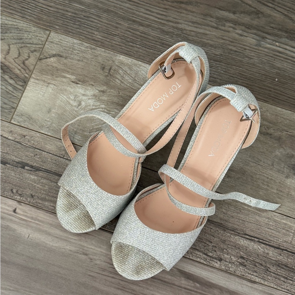 Silver Glitter High Heels